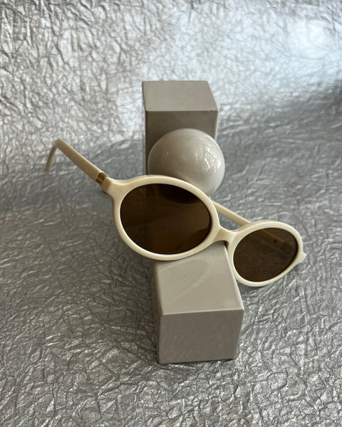 Oval Cream Sunglasses