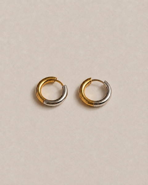 Two-Tone Hoop Earrings