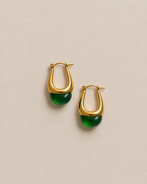 Emerald Orb Earrings