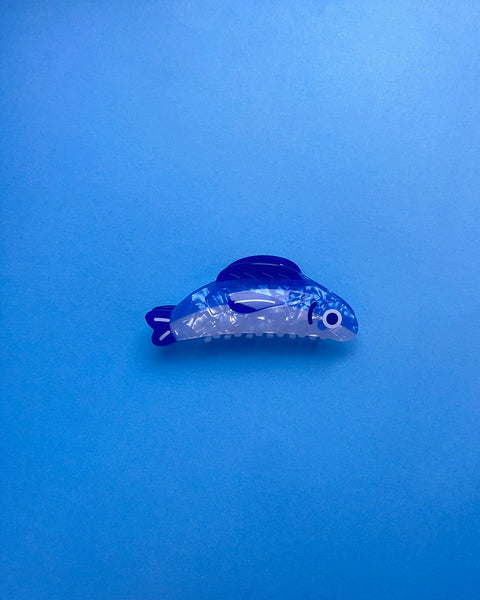 Blue Fish Claw Hair Clip