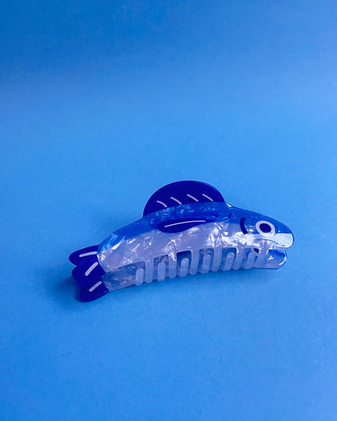 Blue Fish Claw Hair Clip