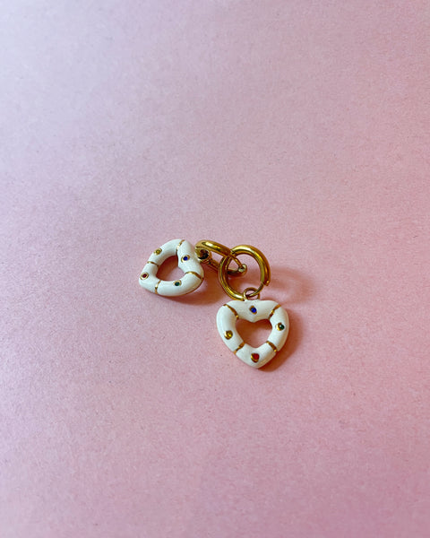 Ivory Heart Hoop Earring