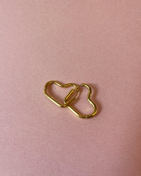 Gold Heart Hoop Earring