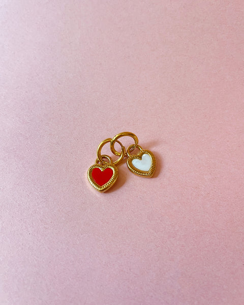 Mini Heart Charm Hoops