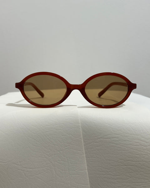 Oval Burgundy Sunglasses