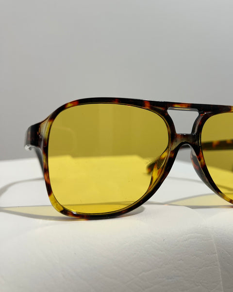 Aviator Tortoiseshell-Yellow lenses Sunglasses