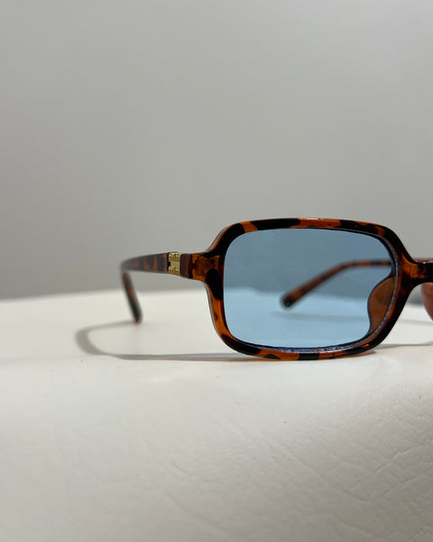 Rectangular Blue Tortoiseshell Sunglasses