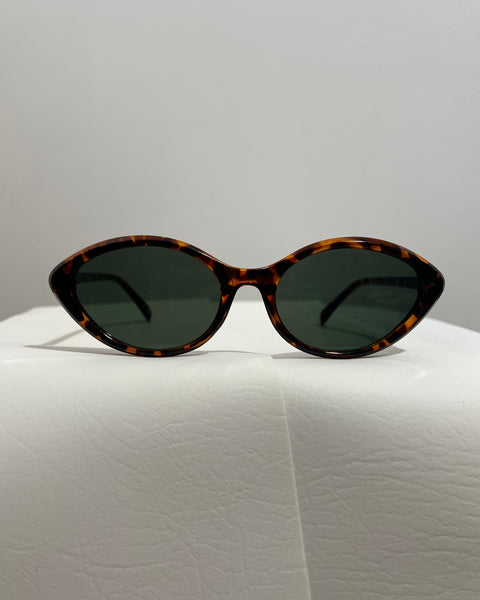 Pointy Oval Tortoiseshell Sunglasses