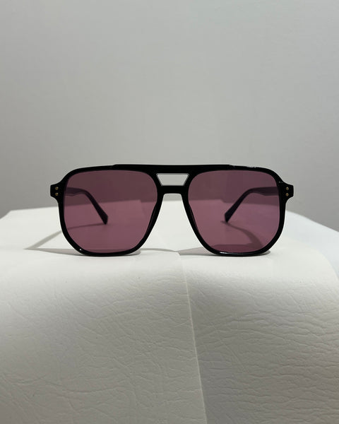 Aviator Black-Purple lenses Sunglasses