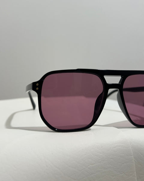 Aviator Black-Purple lenses Sunglasses