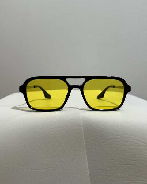 Wire Aviator Black-yellow lenses Sunglasses