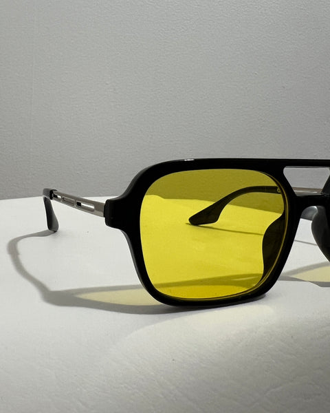Wire Aviator Black-yellow lenses Sunglasses