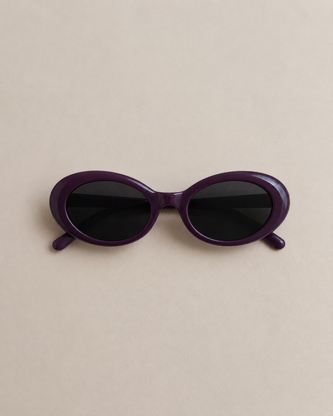 Plum Rounded Oval Glasses