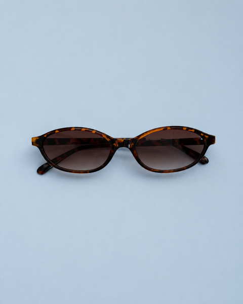 Tortoise Slim Oval Sunglasses