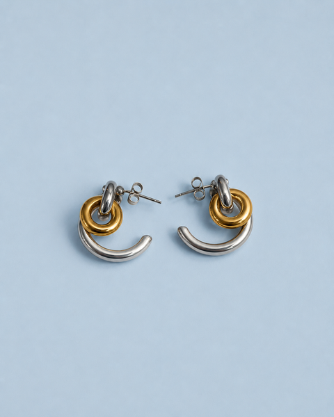 Two-Tone Spiral Earrings