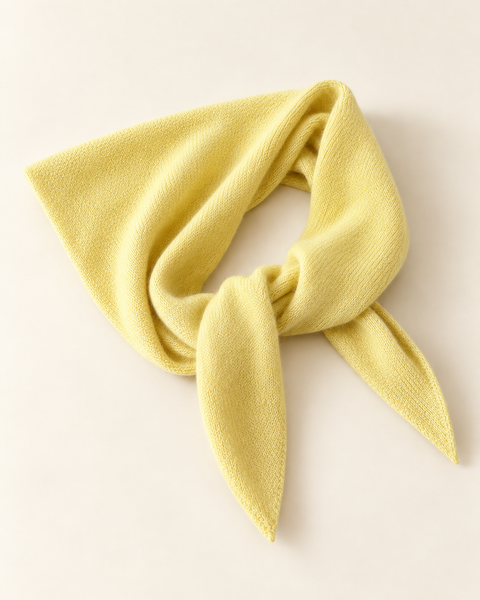 Brooklyn Triangle Scarf in Butter Yellow, made from 100% wool