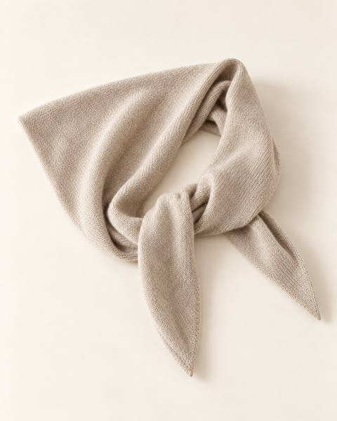 Brooklyn Triangle Scarf in Oatmeal beige, made from 100% wool