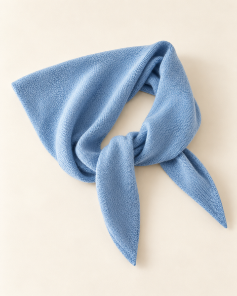 Brooklyn Triangle Scarf in Sky Blue, made from 100% wool