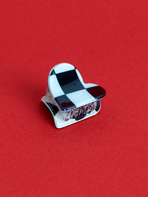Checkered Heart Mini Clip!