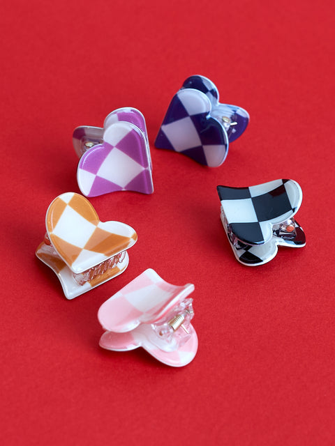Checkered Heart Mini Clip!