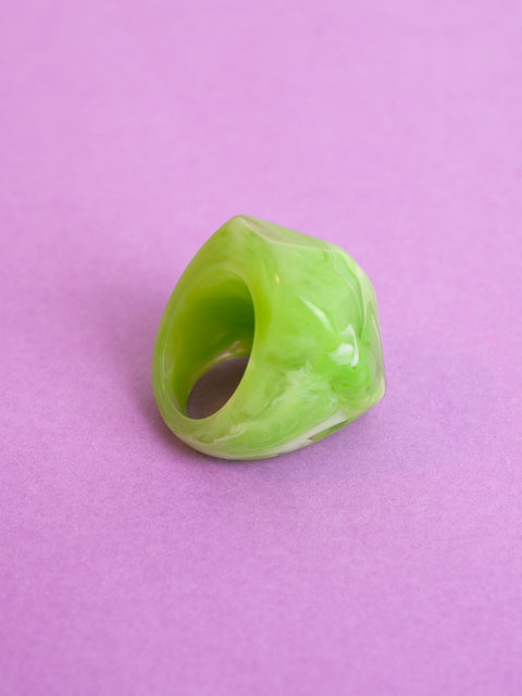 Oversized Marbled Bulbed Ring