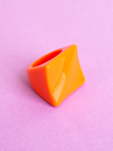 Oversized Geometric Acrylic Ring