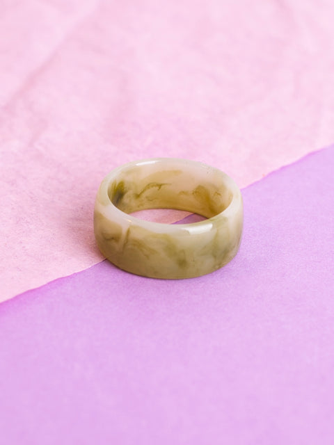 Marbled Flat Brand Acrylic Ring #2