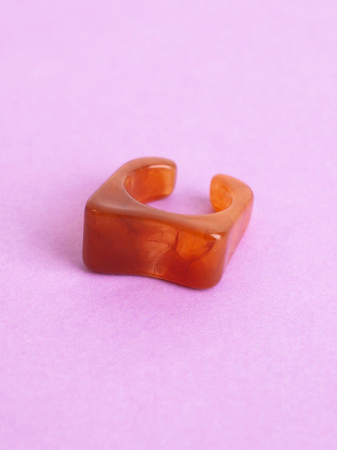 Marbled Asymmetrical Chunky Ring