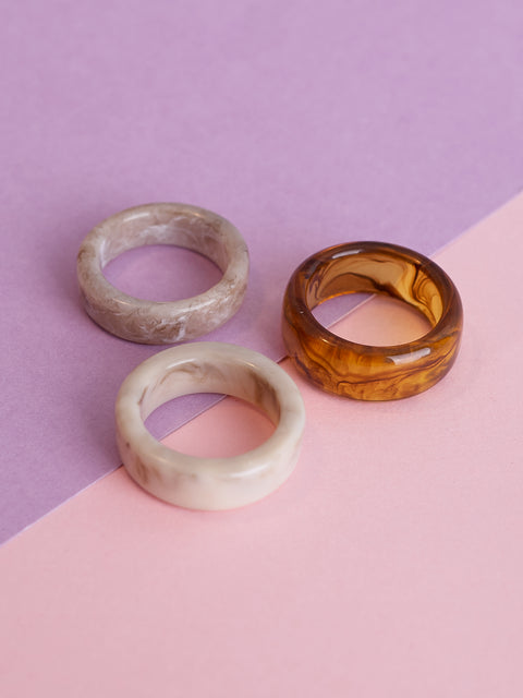 Marbled Flat Brand Acrylic Ring #2
