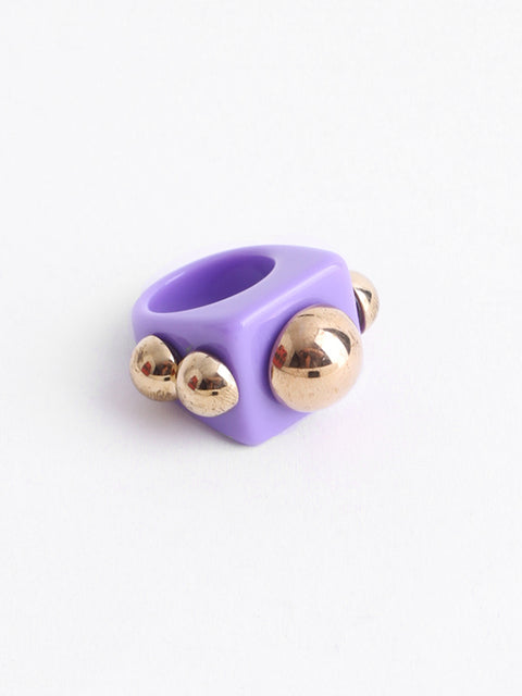 Chunky Square Bulb Ring