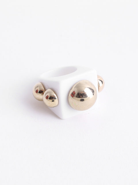 Chunky Square Bulb Ring