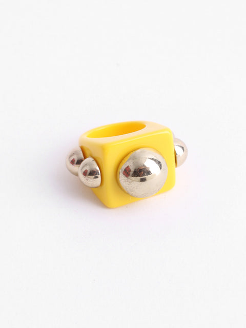 Chunky Square Bulb Ring