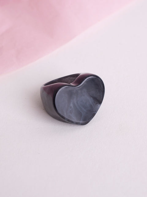 Chunky Heart Marbled Ring