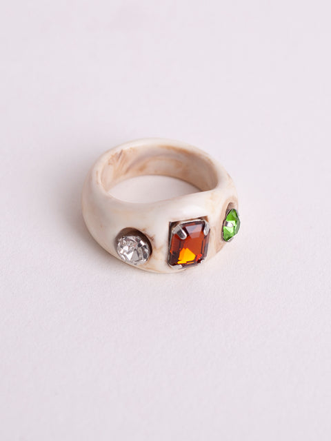 Triple Gem Acrylic Ring