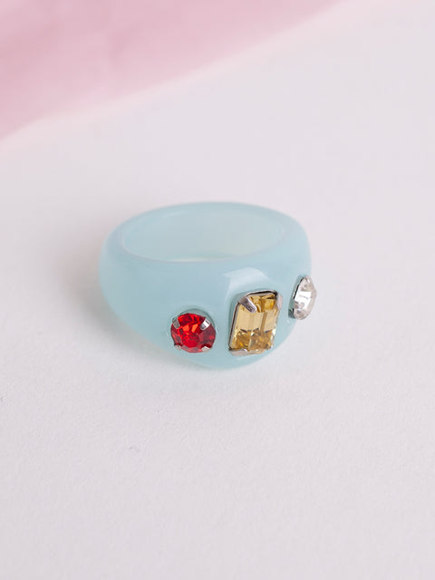 Triple Gem Acrylic Ring