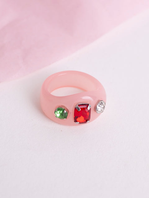 Triple Gem Acrylic Ring