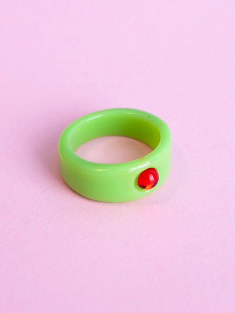 Lime Green Gem Ring