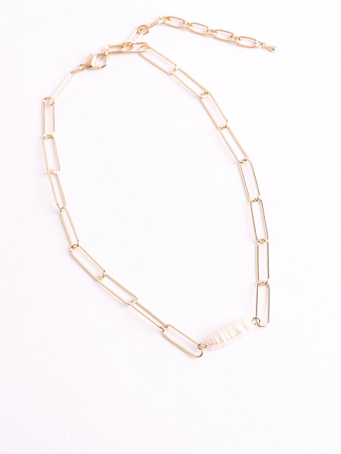 #pearl n chain necklace