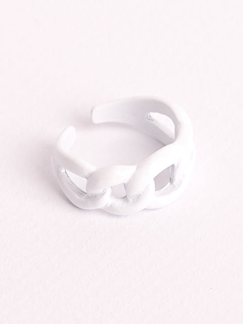 Open Chain White Ring