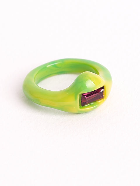 Marbled Acrylic Gem Ring