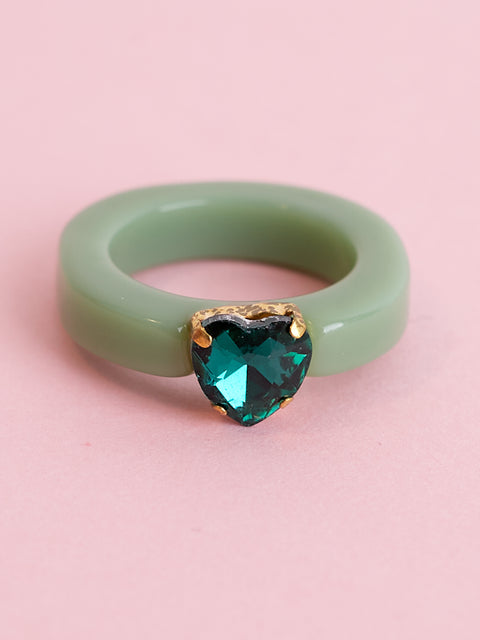 Heart Gem Acrylic Ring