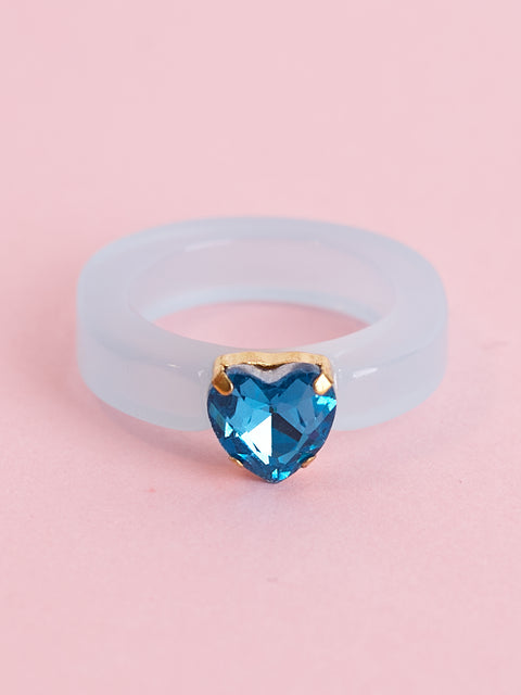Heart Gem Acrylic Ring
