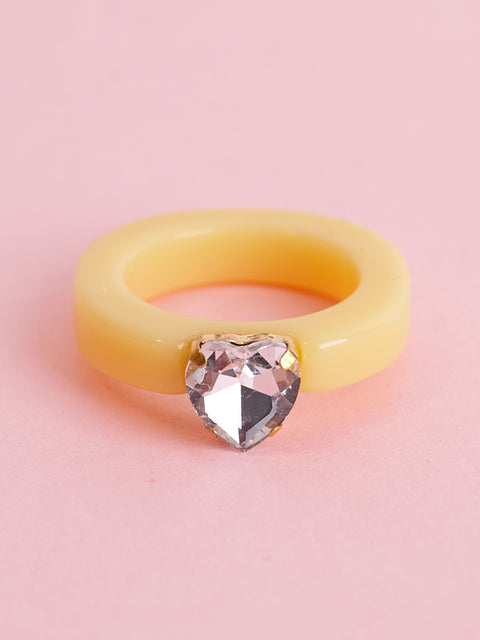 Heart Gem Acrylic Ring