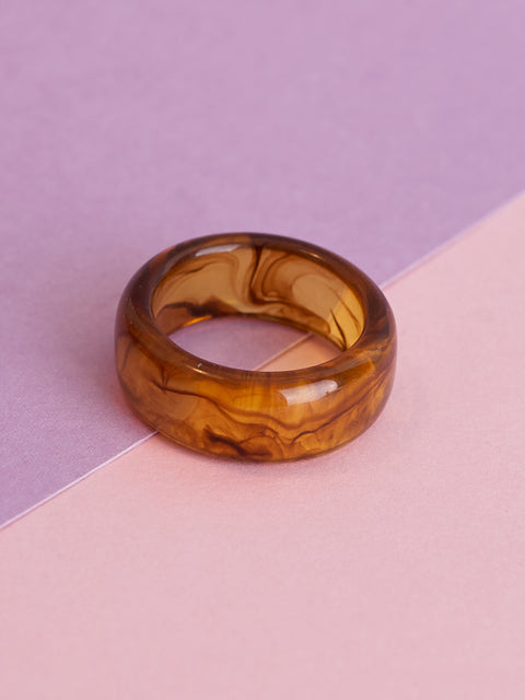 Marbled Flat Brand Acrylic Ring #2