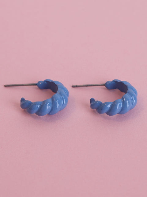 Mini Color Twisted Hoop Earring