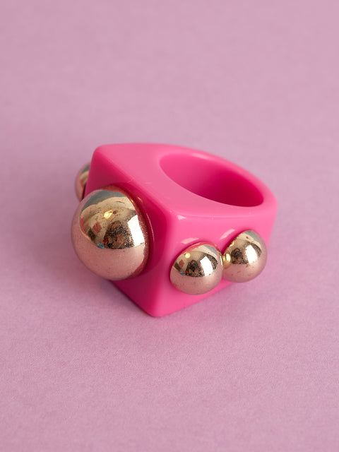 Chunky Square Bulb Ring