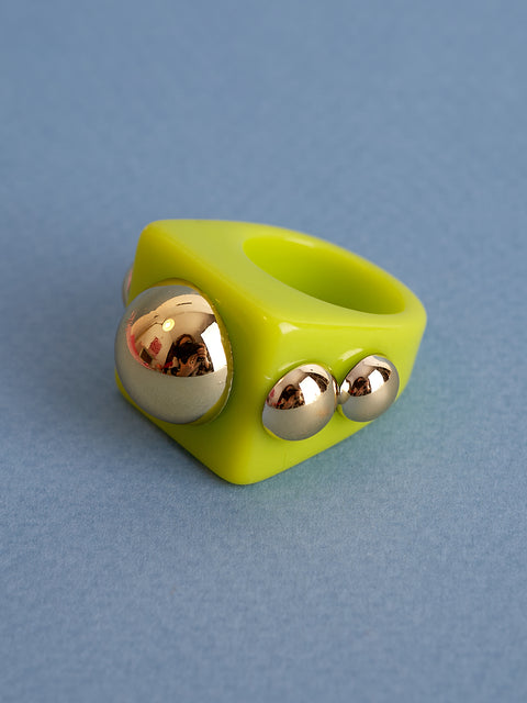 Chunky Square Bulb Ring