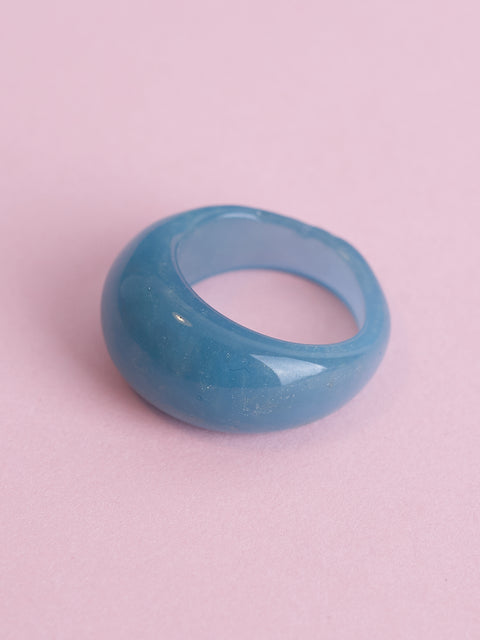 Blue Sparkle Bulb Ring