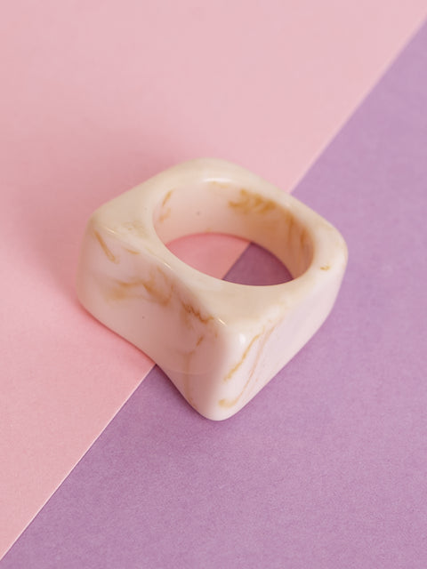 Marbled Asymmetrical Chunky Ring