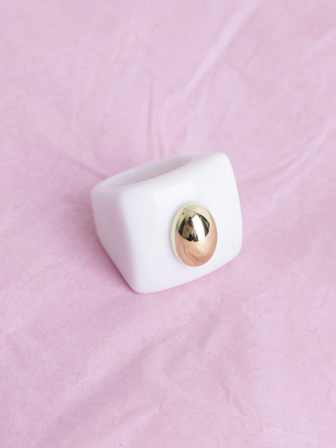 Chunky Square Stud Ring